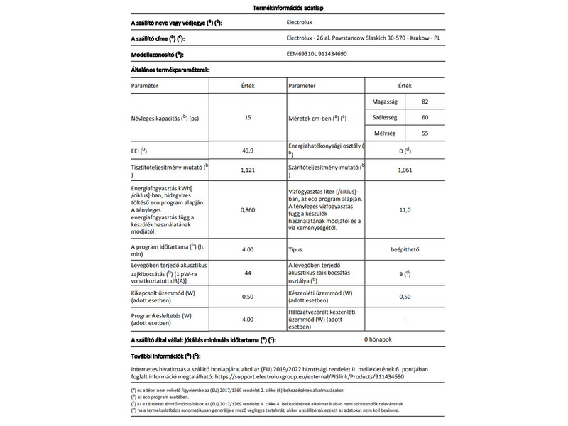 Electrolux EEM69310L GlassCare 700 Beépíthető mosogatógép