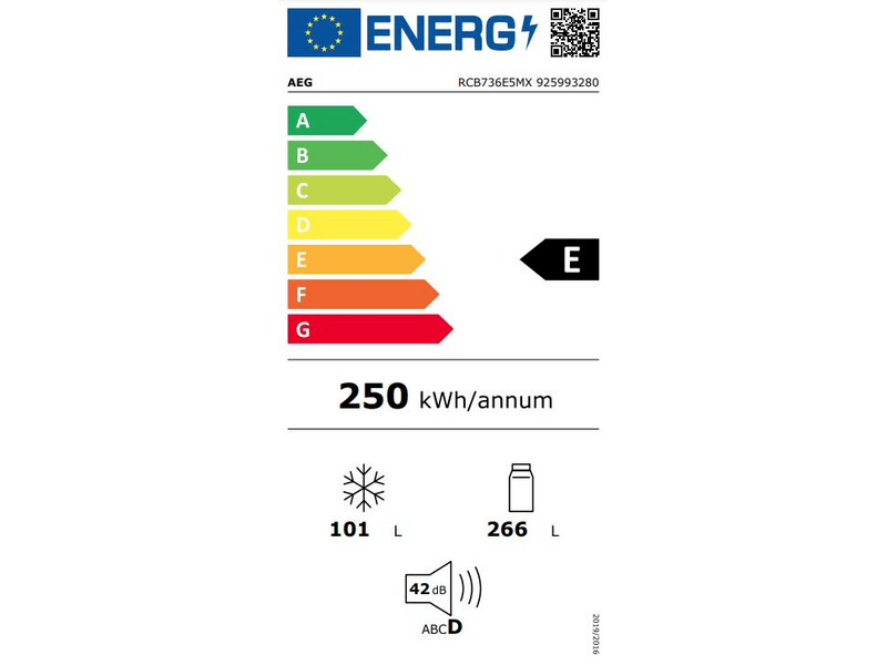 AEG RCB736E5MX CustomFlex kombinált hűtőszekrény, NoFrost, 201 cm