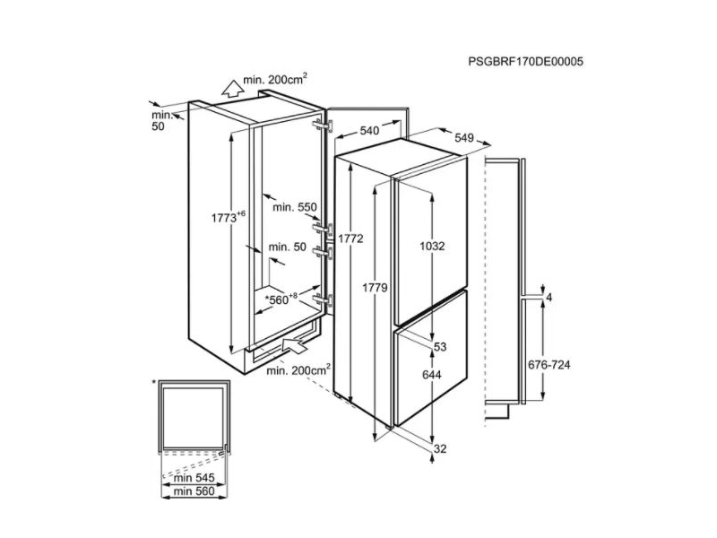 AEG SCE618E5TS Ugradbeni kombinirani hladnjak