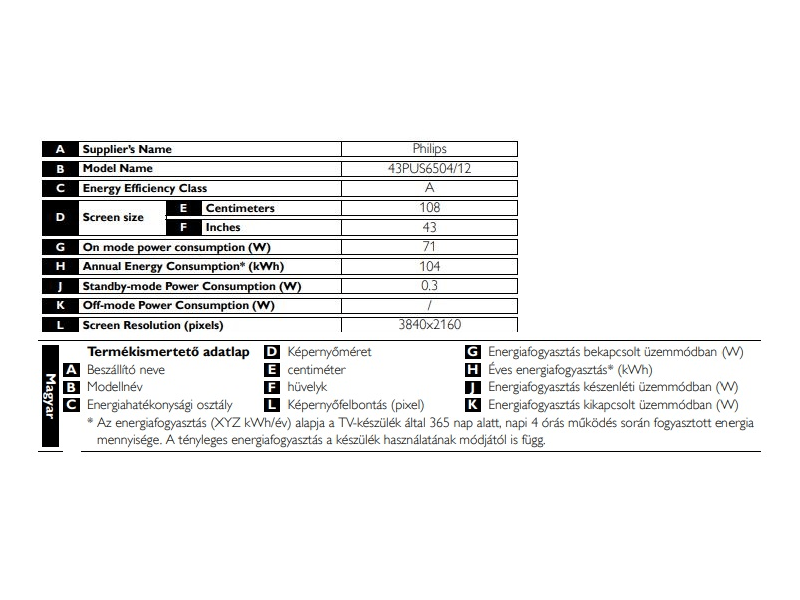 PHILIPS 43PUS6504/12 4K Ultra HD Smart LED Tv
