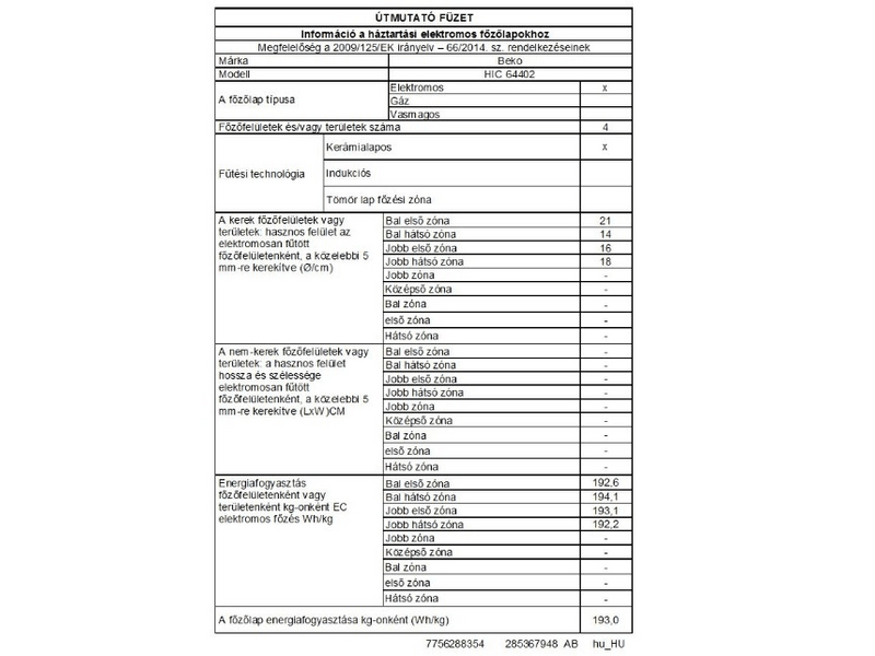 Beko HIC-64402T Beépíthető kerámia főzőlap