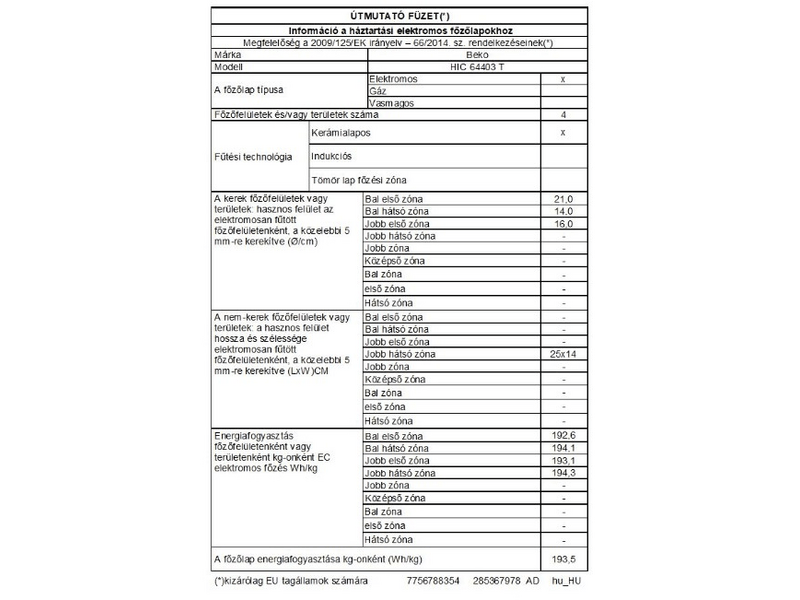 BEKO HIC-64403T Beépíthető kerámia főzőlap