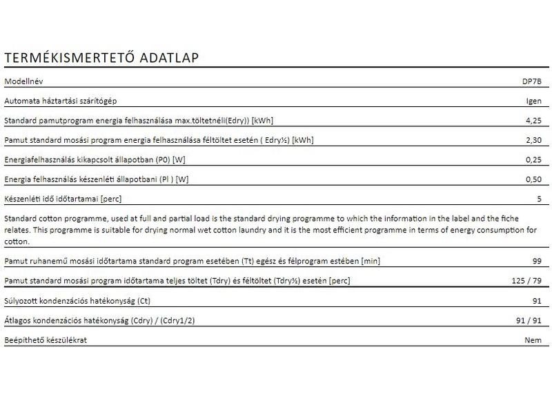 GORENJE DP7B Kondenzációs szárítógép