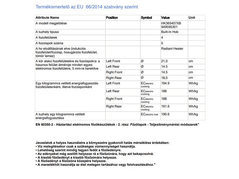 AEG HK365407XB Beépíthető kerámia főzőlap