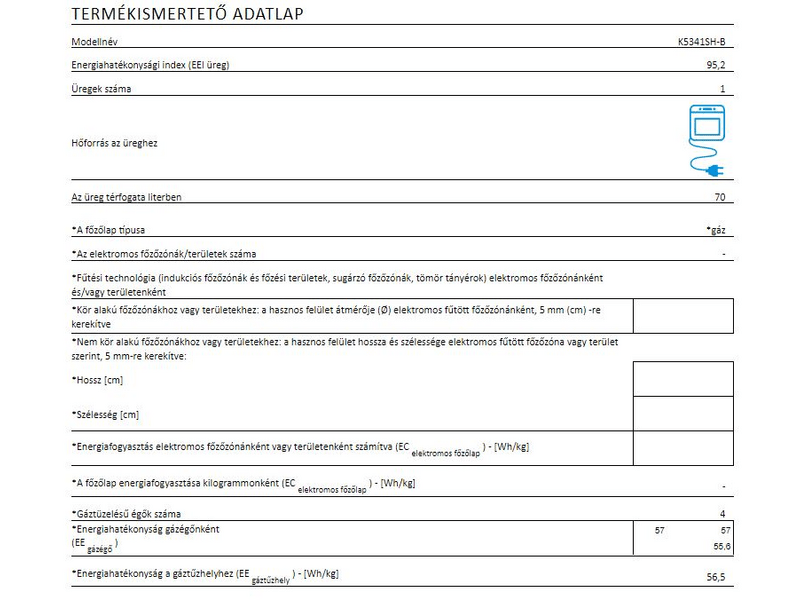 GORENJE K5341SH-B Kombinált tűzhely