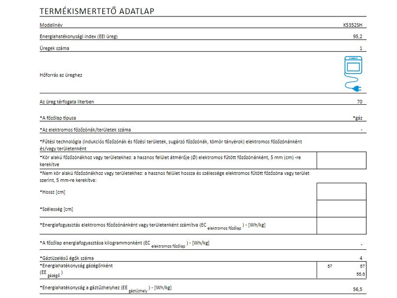 GORENJE K5352SH Kombinált tűzhely