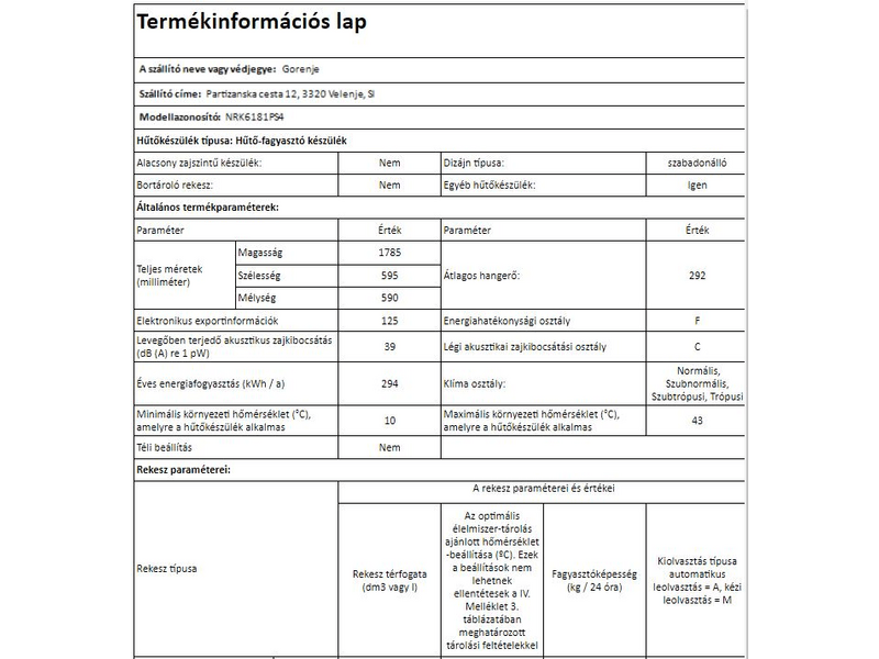 Gorenje NRK6181PS4 Alulfagyasztós kombinált hűtőszekrény, Inox