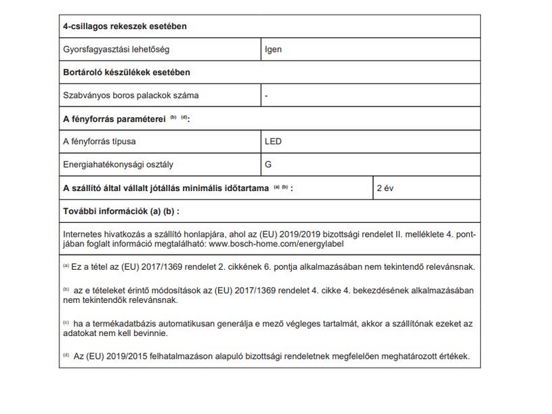 Bosch GSN54AWDV Fagyasztószekrény