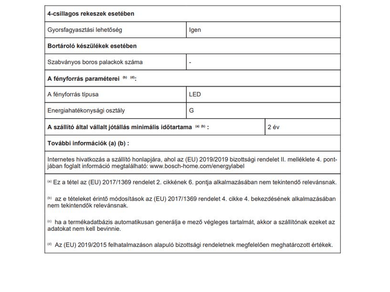 Bosch GSN58AWDV Fagyasztószekrény