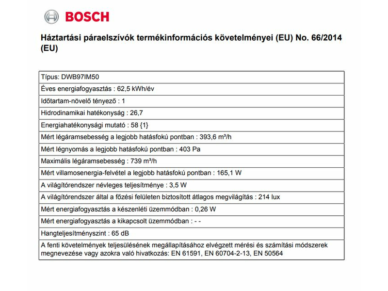 Bosch DWB97IM50 Kürtős páraelszívó 90 cm