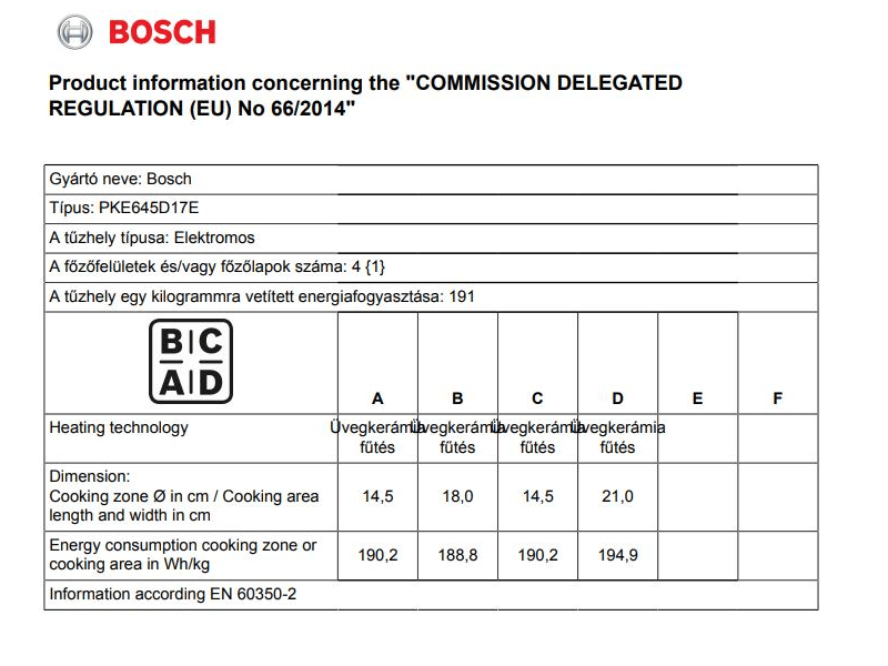BOSCH PKE645D17E Beépíthető kerámia főzőlap