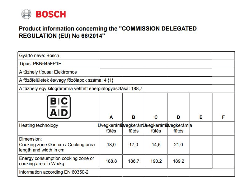 BOSCH PKN645FP1E Beépíthető kerámia főzőlap