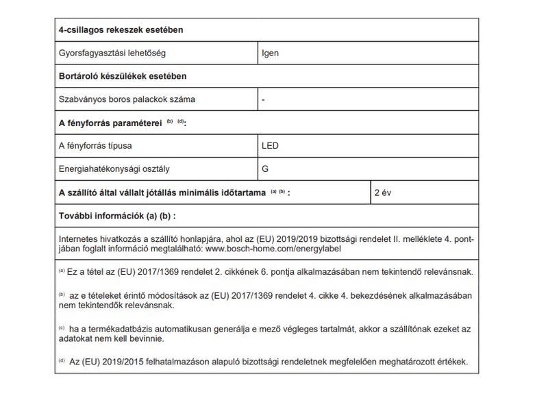Bosch KGV36VWEA Alulfagyasztós kombinált hűtőszekrény