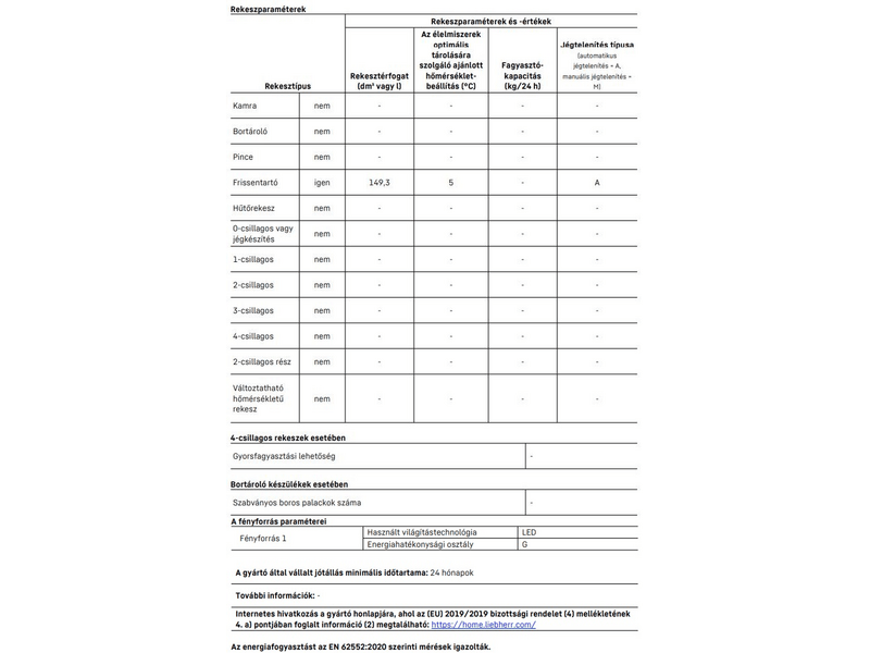 Liebherr T1700 Egyajtós hűtőszekrény