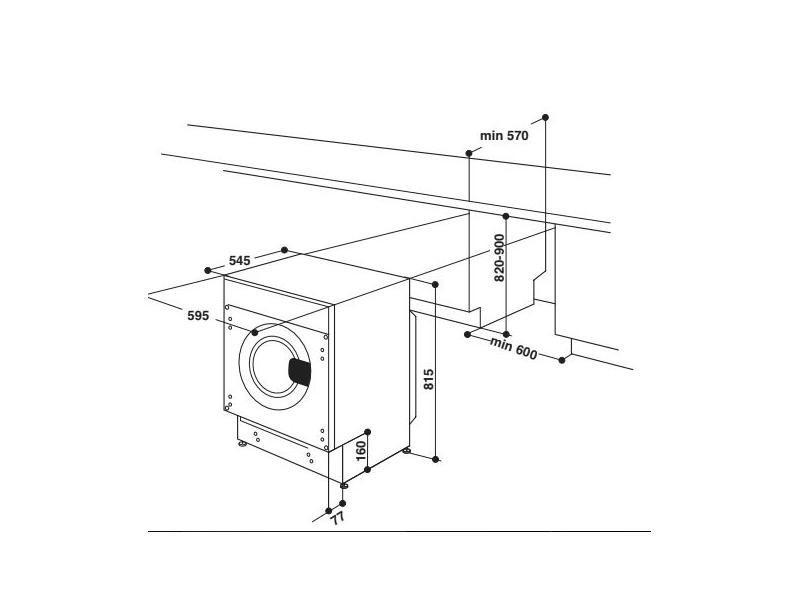 Whirlpool BI WDWG 751482 EU N beépíthető mosó-szárítógép