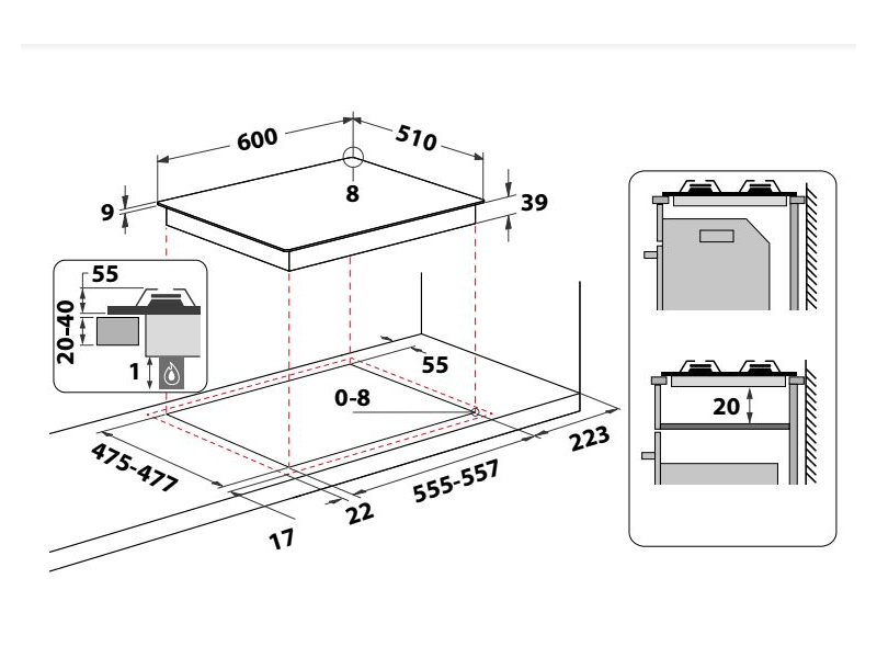 Whirlpool GMT 6422 AN Beépíthető gáz főzőlap