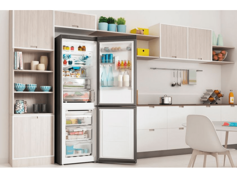 Indesit INFC8 TO32X Alulfagyasztós kombinált hűtőszekrény, inox