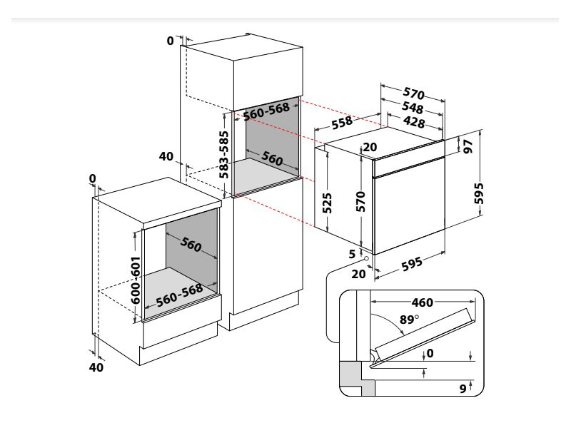 Whirlpool OAS KC8V1 BLG Beépíthető sütő