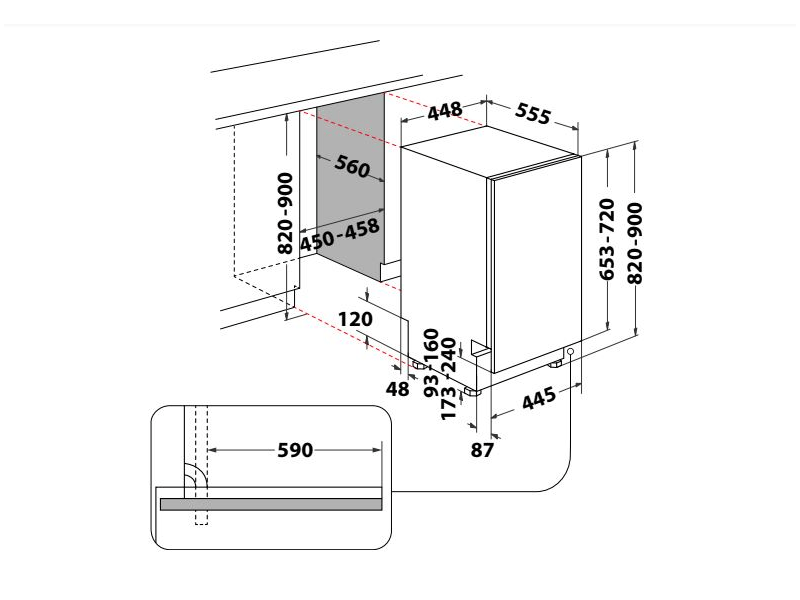 Whirlpool WSIP 4O23 PFE Beépíthető mosogatógép