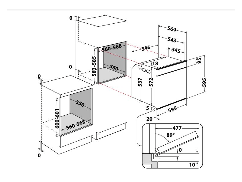 Whirlpool AKZM 8480 WH Beépíthető sütő, fehér