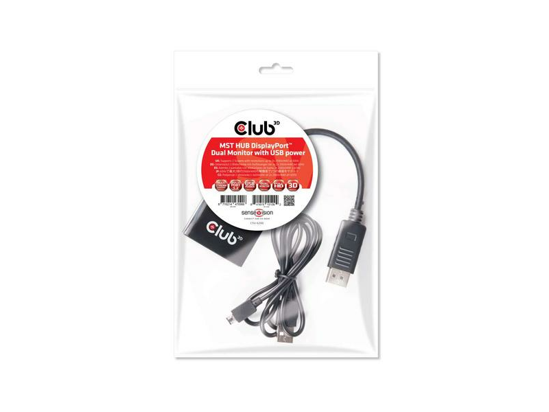 Club3D CSV-6200  DisplayPort 1.2 kettős monitor