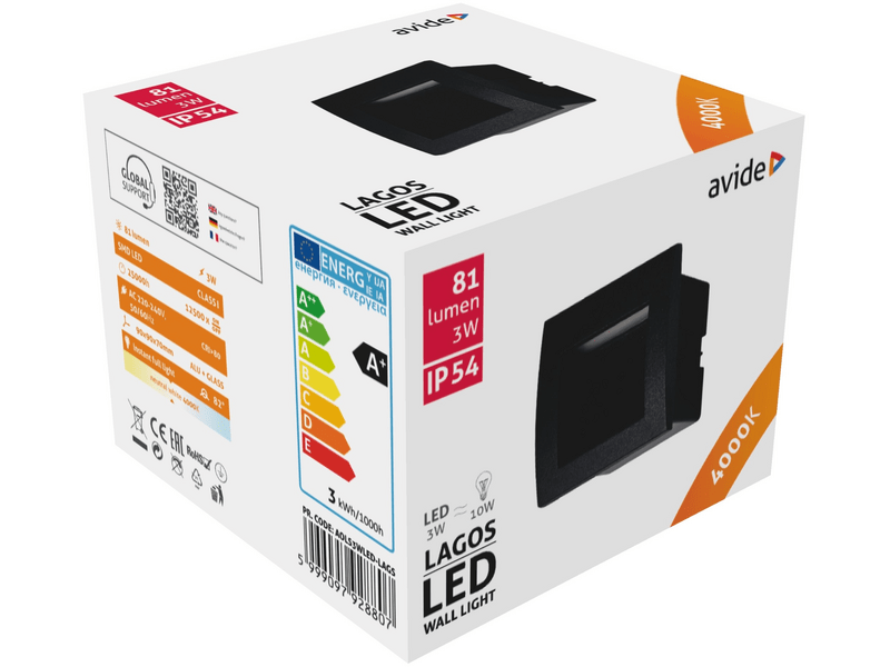 Avide AOLS3WLEDLAGS kültéri LED lámpa