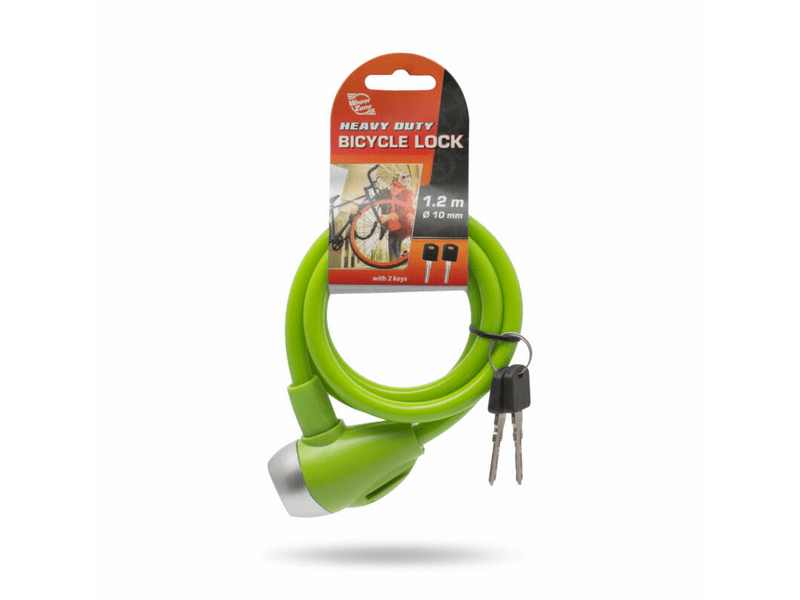 Wheel Zone 57077GR Kerékpár sodrony lakat, zöld