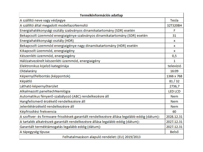 Tesla 32T320BH HD Ready LED Tv