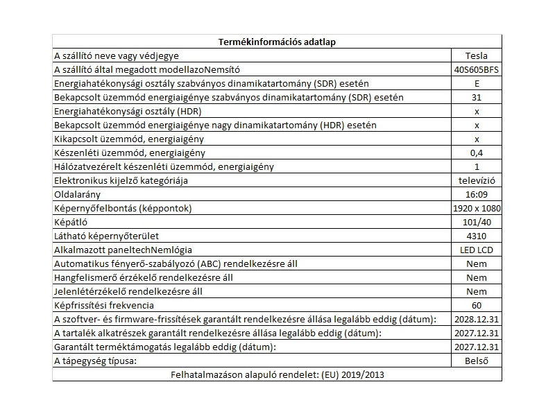 Tesla 40S605BFS FULL HD LED Smart Tv