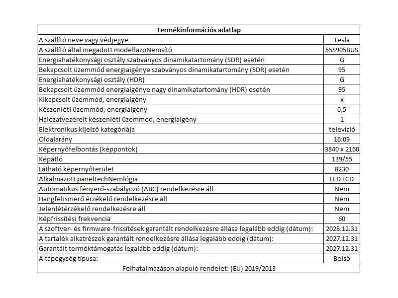 Tesla 55S905BUS 4K Ultra HD LED Smart Tv