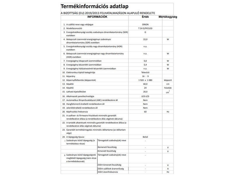 Orion PIF24-DLED Full HD LED Tv