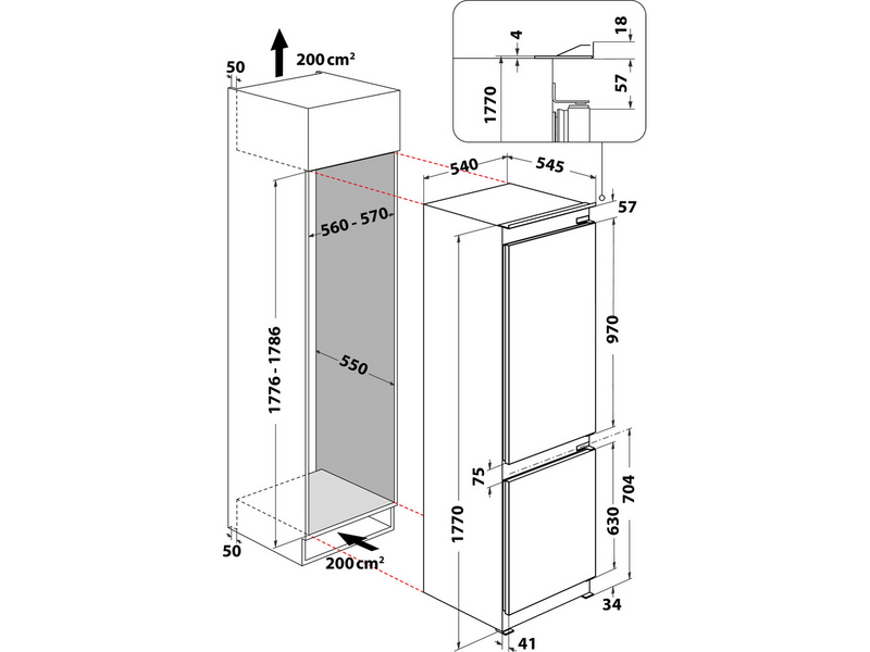 Whirlpool WHC18 T573 Ugradbeni hladnjak za zamrzavanje