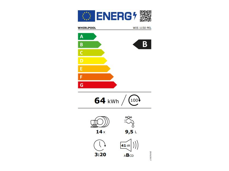Whirlpool WIS 1150 PEL Beépíthető mosogatógép