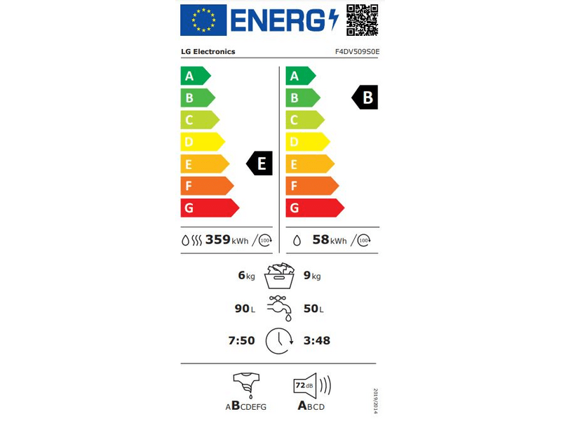 LG F4DV509S0E mosó-szárítógép