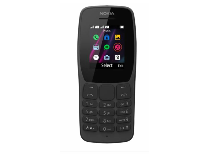 Nokia 110 Mobiltelefon, fekete + telenor kártya csomag