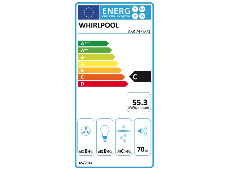 Whirlpool AKR 747 IX/1 integrált páraelszívó