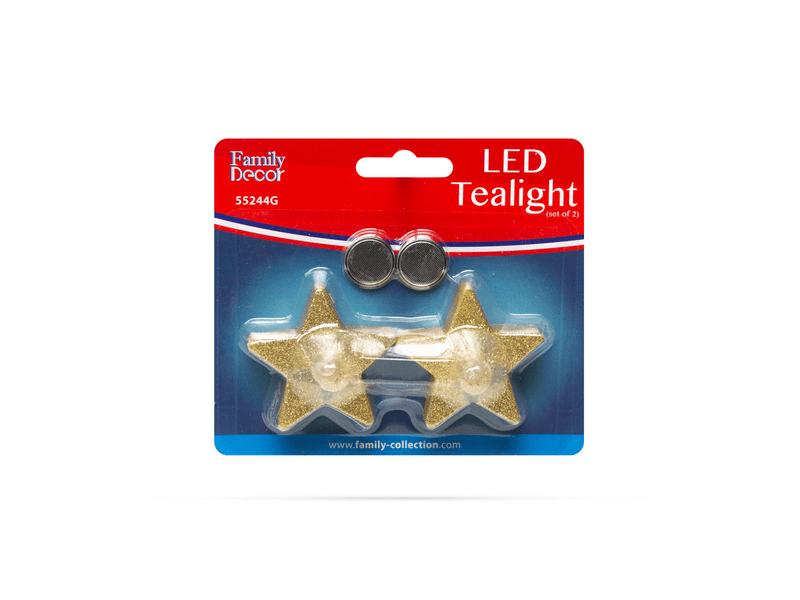 Family 55244G 2db LED-es teamécses, arany