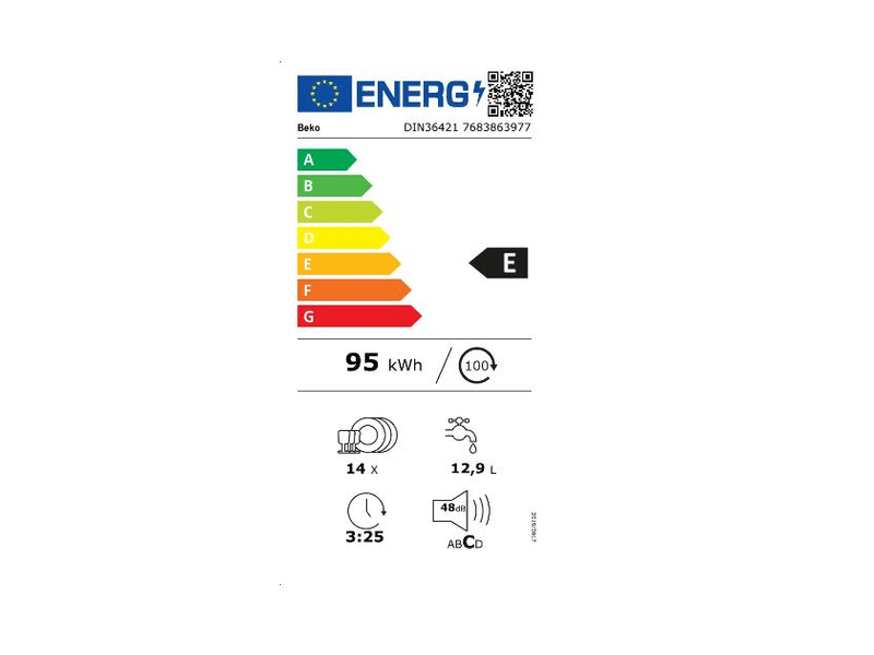 Beko DIN36421 Beépíthető mosogatógép