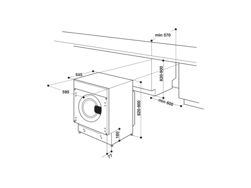 Whirlpool BI WMWG 91484E EU Ugradbena perilica rublja s prednjim punjenjem