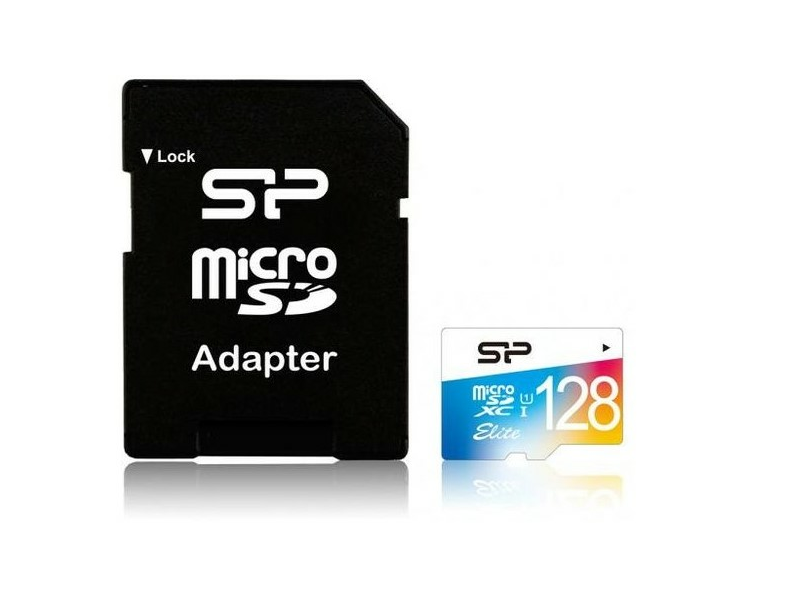 Silicon Power microSDXC Elite UHS-1 128GB + adapt SP128GBSTXBU1V20SP