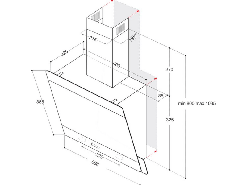 Whirlpool WHVP 65F LM K Fali páraelszívó