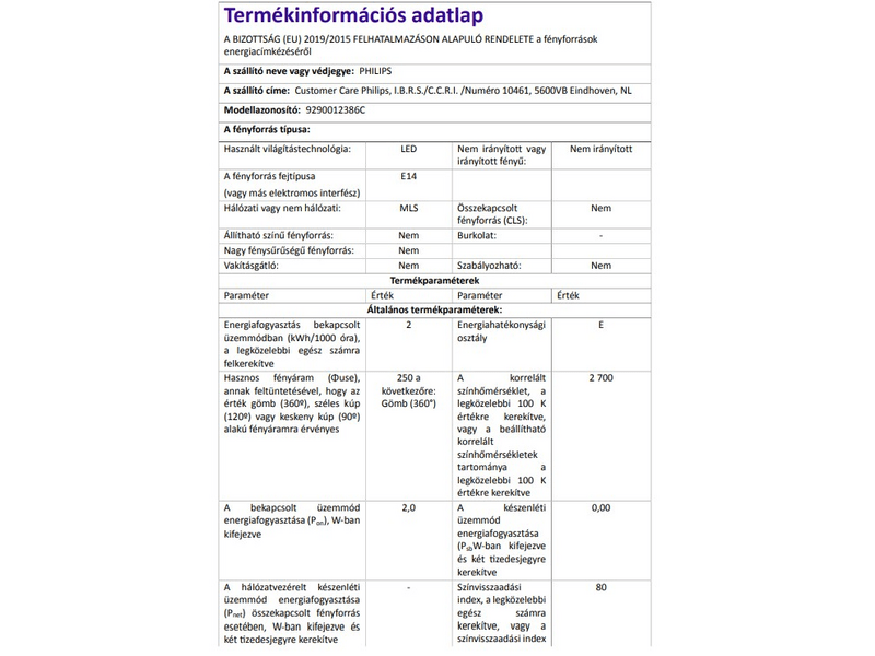 Philips 195990 LED izzó