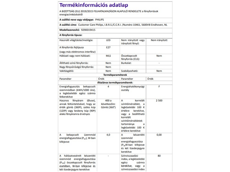 Philips 195952 LED izzó E27
