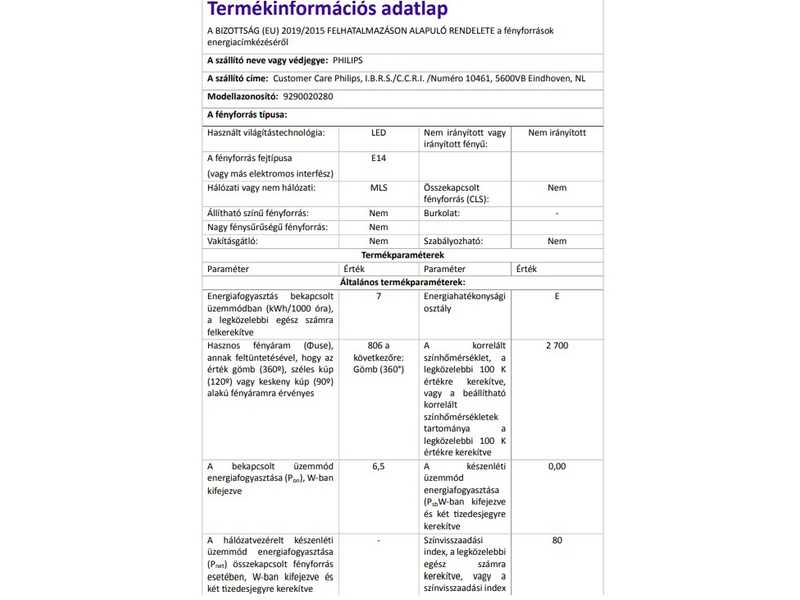 Philips 195956 E14 LED izzó