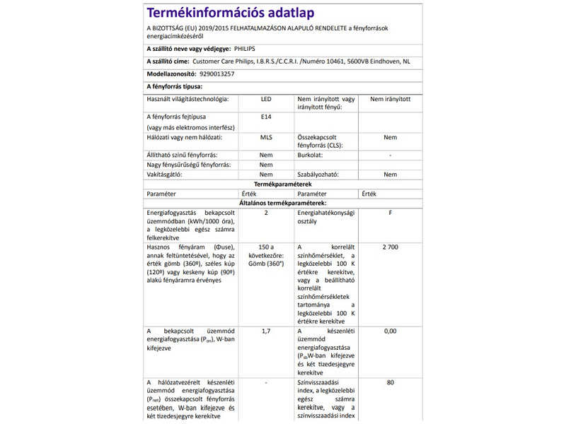 Philips 195975 LED izzó