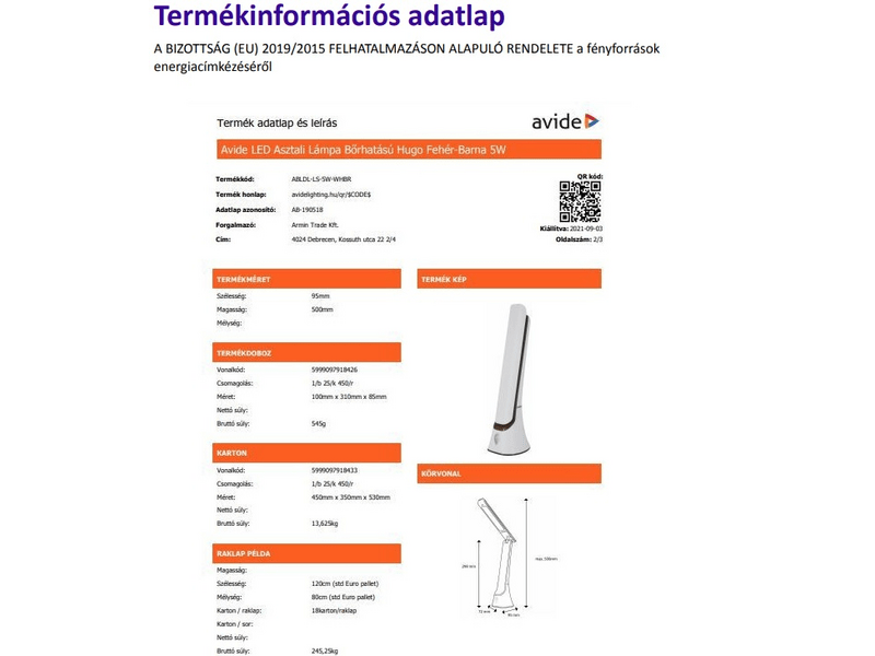 Avide ABLDL-LS-5W-WHBR 