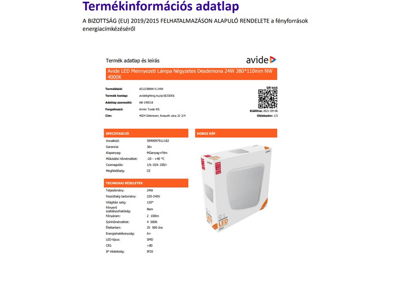 Avide ACLO38NW-S-24W