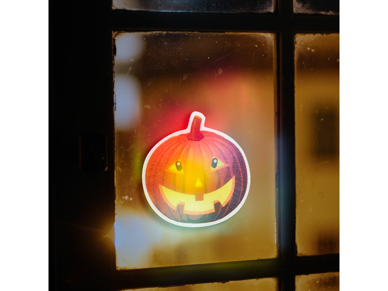 Family 56512B Halloween-i RGB LED dekor - öntapadós - tök