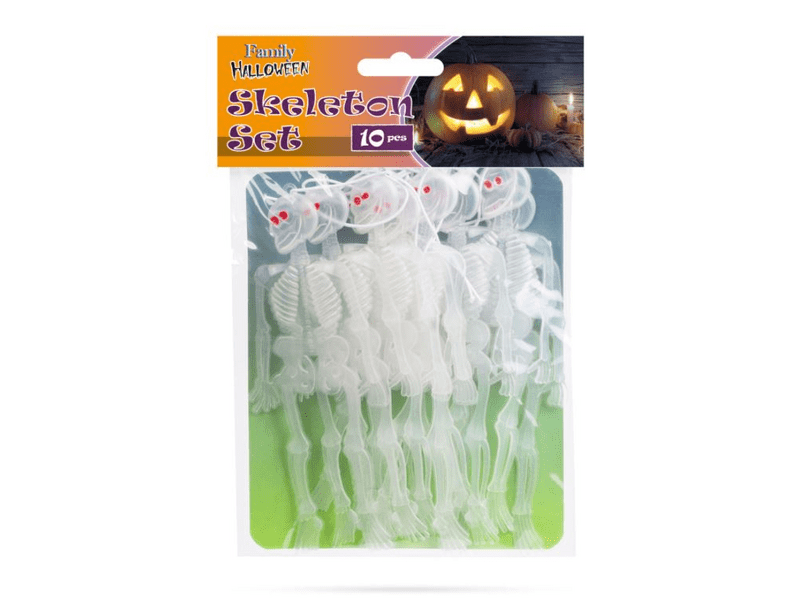 Family 58104 Foszforeszkáló csontváz szett 10db, fehér
