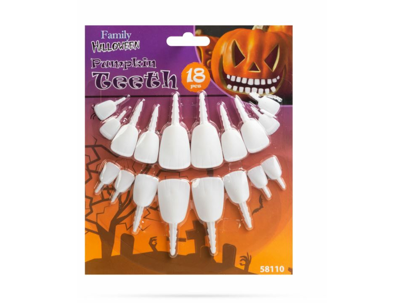 Halloween-i töklámpás fogak - 18 fog / csomag (58110)